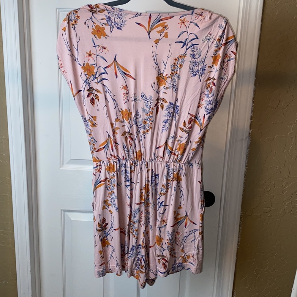 Jessica Simpson Pink Floral Tie-Front Romper - Picture 8 of 13